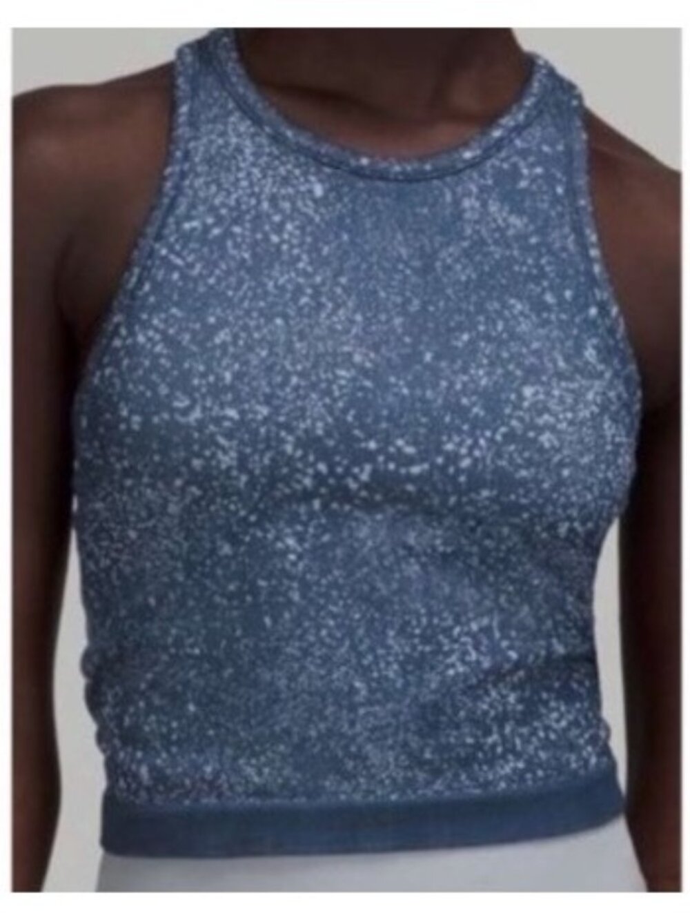Lululemon Ebb To Street Cropped Tank Distorted Noise Mineral Blue Size 4